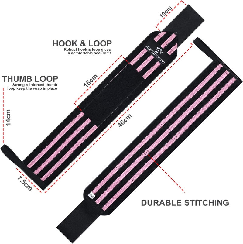 AQF Wrist Wraps for Weightlifting - USPA & IPL Approved 18" Gym Wrist Support with Thumb Loop - Heavy Duty Lifting Wrist Straps for Fitness, Workout, Powerlifting, & Bodybuilding (Pair) - Image 5