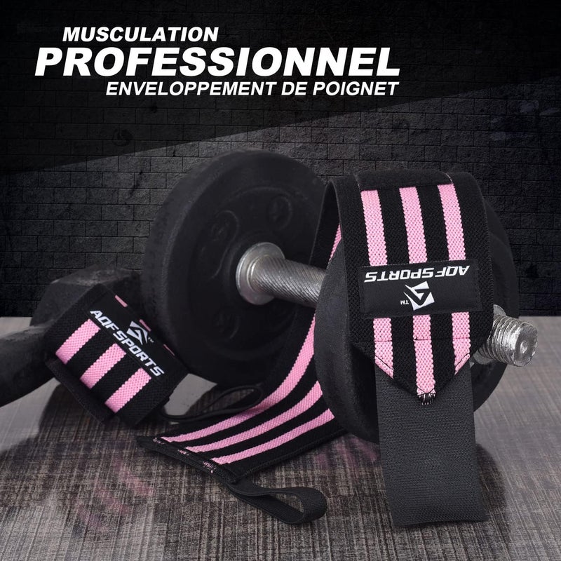AQF Wrist Wraps for Weightlifting - USPA & IPL Approved 18" Gym Wrist Support with Thumb Loop - Heavy Duty Lifting Wrist Straps for Fitness, Workout, Powerlifting, & Bodybuilding (Pair) - Image 4