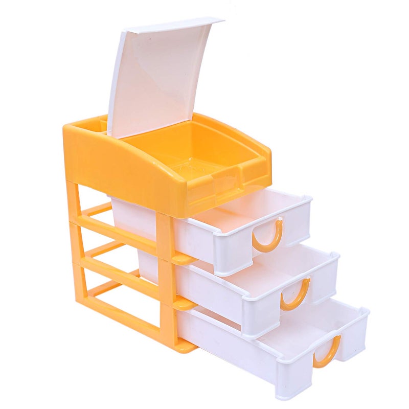 Kuber Industries Kuber Industries Plastic 2 Pieces Four Layer Drawer Storage Cabinet Box YellowCTKTC13140 Standard  - Image 5