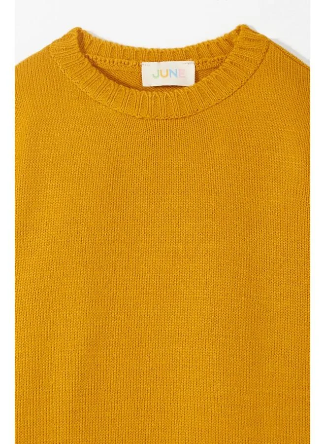JUNE June Kids Basic Sweater Dark Yellow