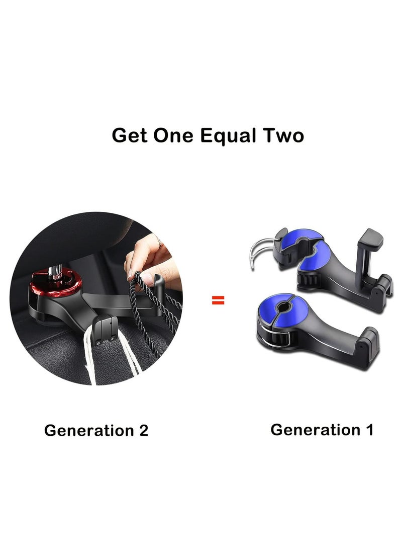 Loquat 2 in 1 Car backseat Headrest Hidden Hook with Phone Holder, Vehicle Car Backseat Headrest Hanger Storage Organizer(Black-2 Pack) - Image 2