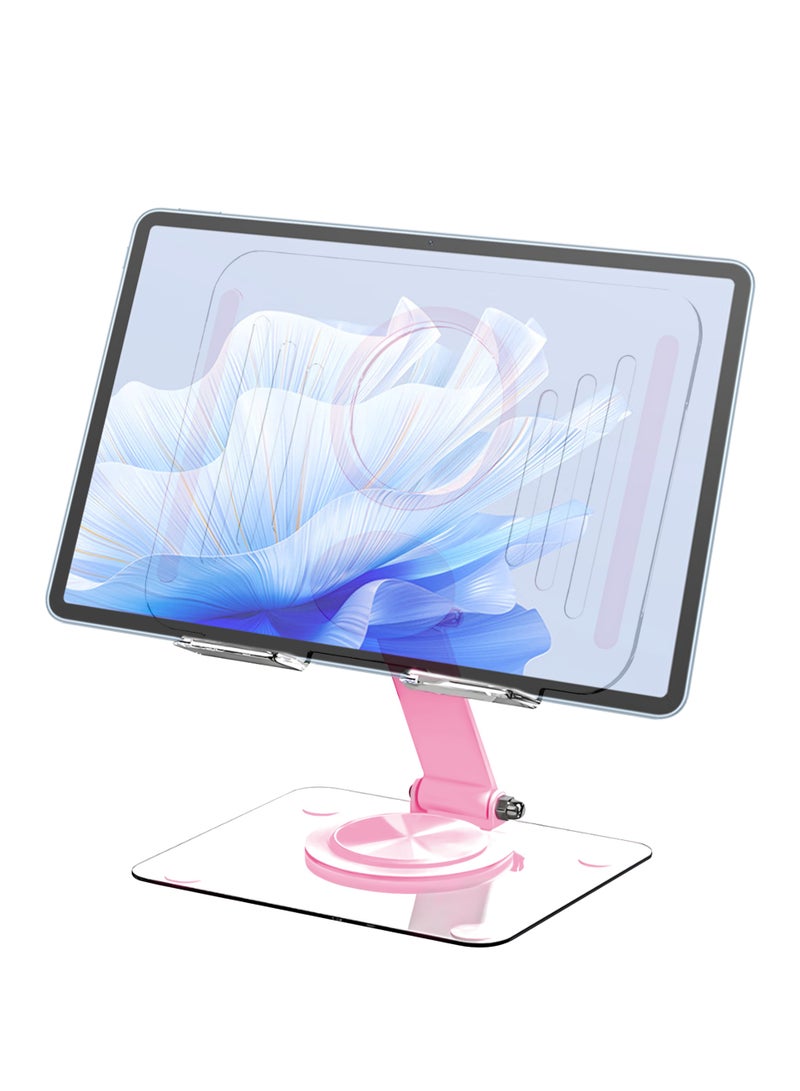iPad Stand, 360° Rotating Base, Foldable and Adjustable Height, Easy to Carry, Suitable for Computers, Tablets, E-Readers - Image 1
