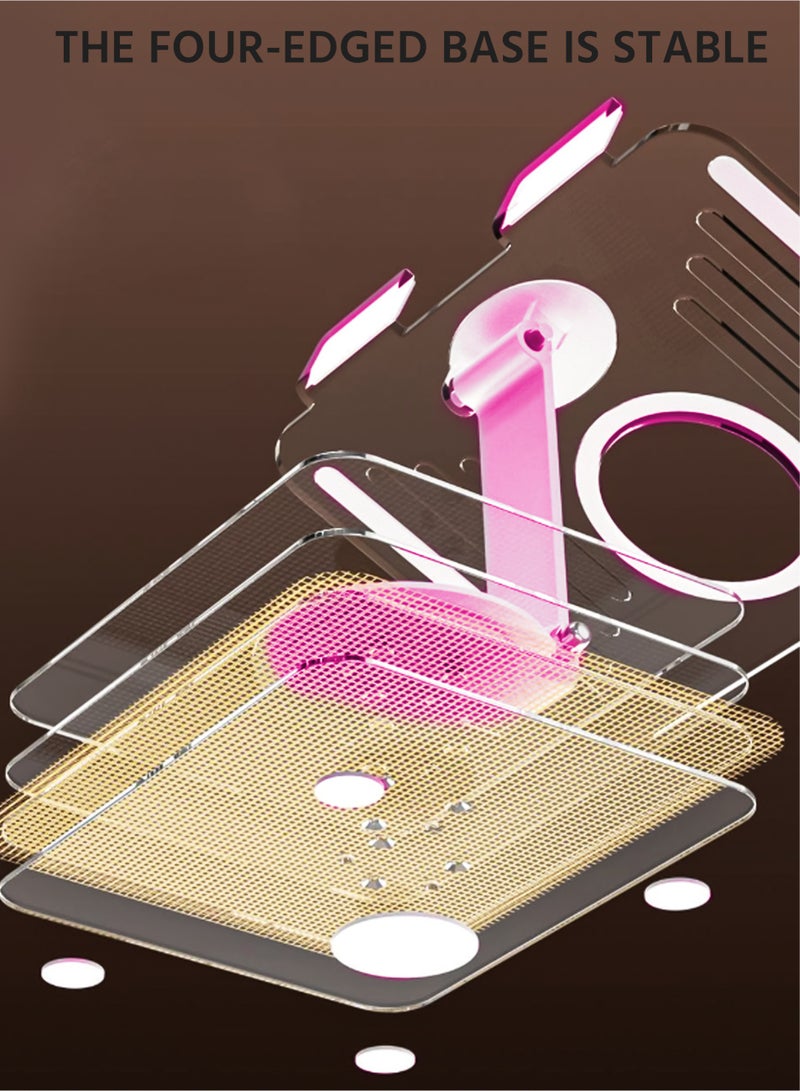 iPad Stand, 360° Rotating Base, Foldable and Adjustable Height, Easy to Carry, Suitable for Computers, Tablets, E-Readers - Image 3