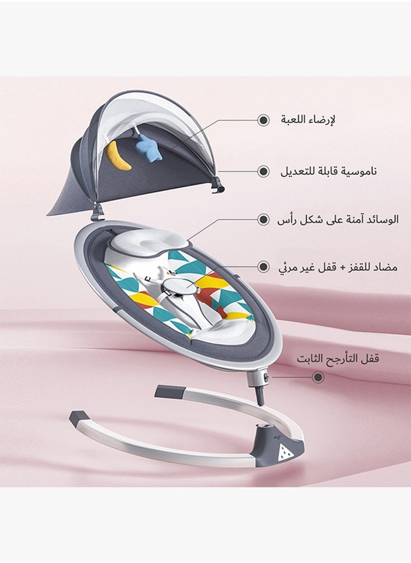 Baby Swing for Infants,Comfort Cradling Baby Rocker Portable Newborn Electric Rocking Chair with Music and Mosquito Net,Gray - pzsku/ZDEB41D667843AE07B8BEZ/45/_/1707141099/f2f9d8c1-72f2-47f5-9084-e82457dae5d5