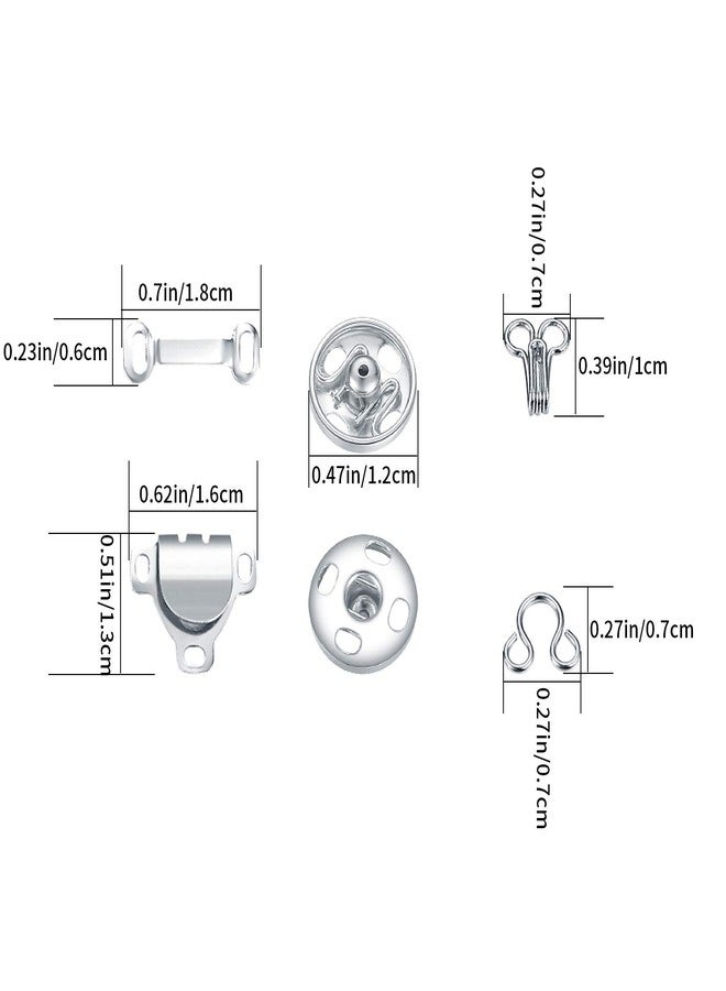 HexinYigjly 200 Pcs Sewing Hooks and Eyes Closure Set, 3 Styles Skirt Hook and Eye Closures Sewing Snaps Kit, Metal Snaps Buttons Fasteners Press Studs Set for Skirt, Bra, Trousers, Dress, Sewing, DIY Crafting - Image 2