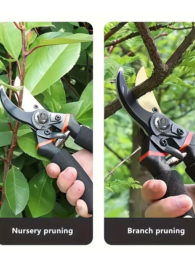 2pcs SK5 Steel Branch Scissors Heavy Duty Garden Pruning Shears Comfortable Grip - Image 3