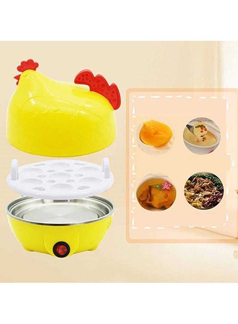 Wtrtr طباخ دجاج كهربائي وعاء تسخين مغلق تلقائيًا بسعة 7 بيضات وقياس الماء أجهزة المطبخ - Image 5