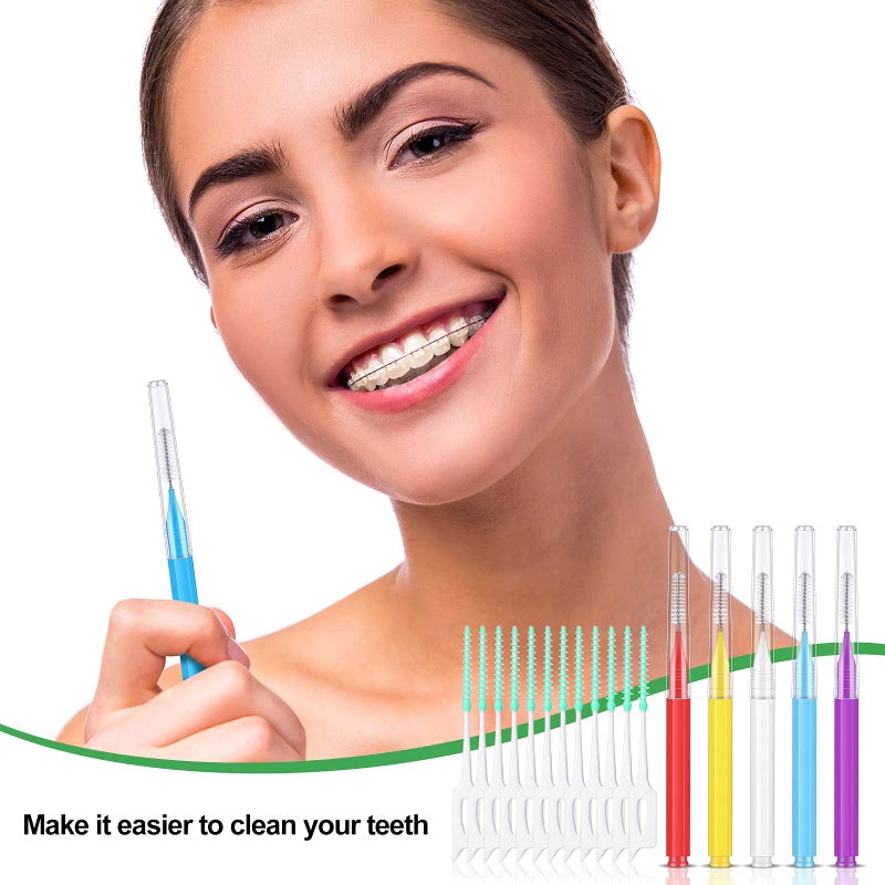 Zopeal 250 Pcs Interdental Brush for Braces Disposable Braces Flossers Dental Picks Floss Toothpick Dental Teeth Flossing Head Oral Hygiene Flosser Toothpick Soft Cleaning Tool (Stylish Color) - Image 5