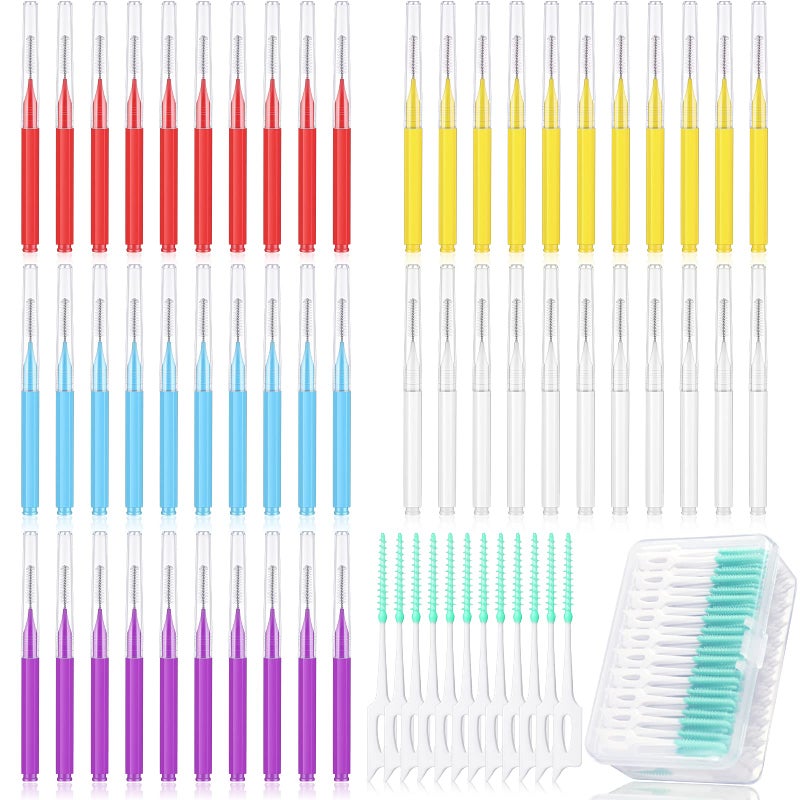 Zopeal 250 Pcs Interdental Brush for Braces Disposable Braces Flossers Dental Picks Floss Toothpick Dental Teeth Flossing Head Oral Hygiene Flosser Toothpick Soft Cleaning Tool (Stylish Color) - Image 1
