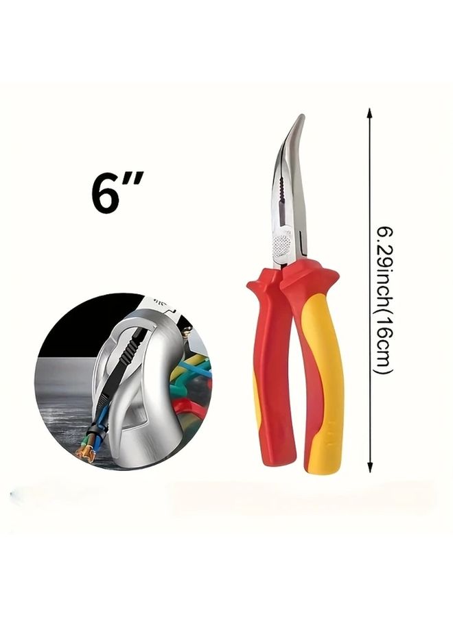 Long Nose Pliers 8 Inch Professional Wire Stripping Cutting Tool Ergonomic Grip - Image 2