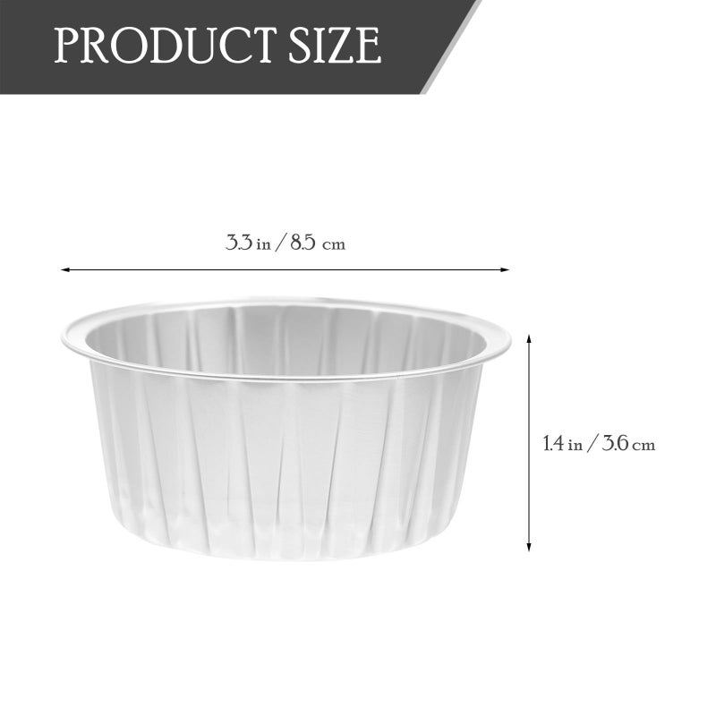 50 Pieces Thickened Aluminum Foil Baking Cups Muffin Pud Cup Cake Liners Gold Red Pink Light Blue Silver Oven Safe DIY Dessert Container - Image 3