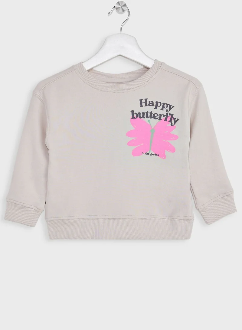 Ripples Girls Piping Printed Sweatshirt