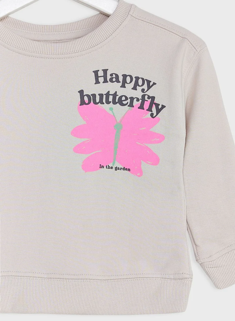 Ripples Girls Piping Printed Sweatshirt