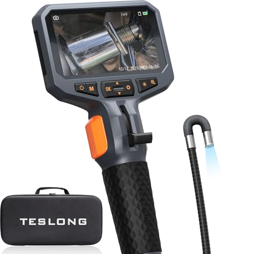 Teslong Two-Way Articulating Borescope with Light, Industrial Endoscope Inspection Camera with Articulated Probe, Flexible Mechanic Fiber Optic Snake Scope Cam for Wall Automotive Engine Inspect-5FT - Image 1
