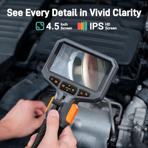 Teslong Two-Way Articulating Borescope with Light, Industrial Endoscope Inspection Camera with Articulated Probe, Flexible Mechanic Fiber Optic Snake Scope Cam for Wall Automotive Engine Inspect-5FT - Image 3