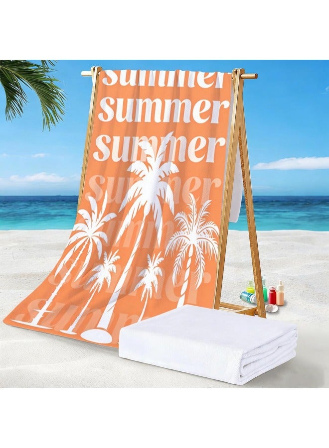 Double-sided Terry Printed Beach Towel Microfiber Adult Swimming Bath Towel Quick-dry Double-sided Fleece