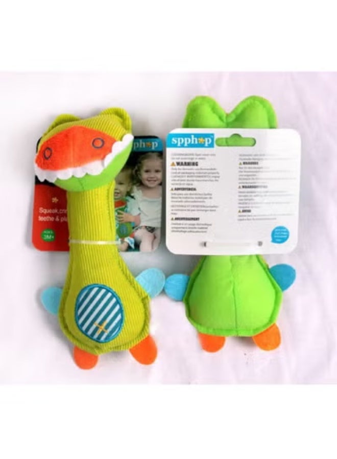 جبيه عصي خشخيشة يد محشوة كرتونية محشوة على شكل حيوان محشو ناعم للأطفال الصغار - Image 4