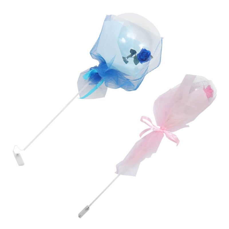 LED Balloon Rose Bouquet Pink Blue Glowing Wedding Party Decoration No Battery - Image 2