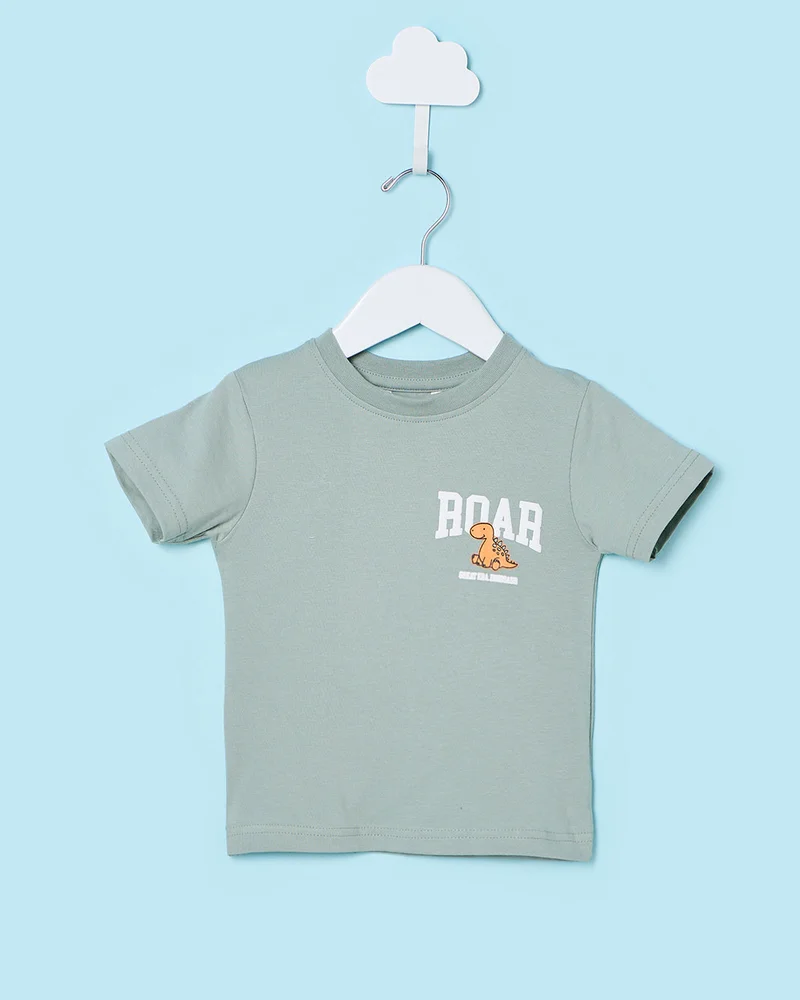 ردتاغ Infant Boys Green Printed T-Shirt