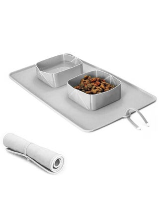 Pet bowl-silicone folding pet bowl, non-slip dog and cat double bowl, storage bag dog bowl, outdoor pet portable folding cat and dog bowl (Grey) - pzsku/ZDEB4C3A6368725359DCAZ/45/_/1726797274/fda45623-5256-4e96-9c82-d86c3847adef