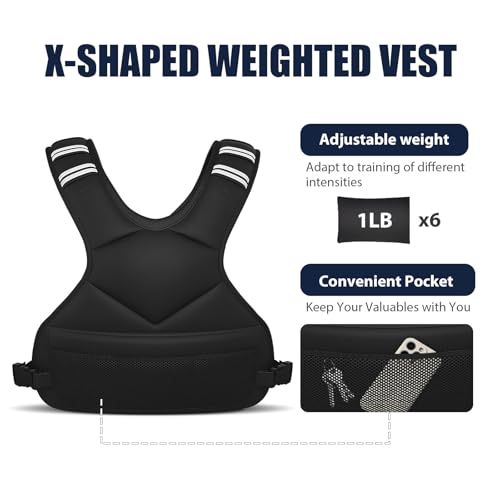 Ragebby Adjustable Weighted Vest for Women Men, 12-18lb Vest with 6 Ironsand Weights, Weight Vest with Reflective Strip for Running, Walking, Exercise, Strength Training - Image 2