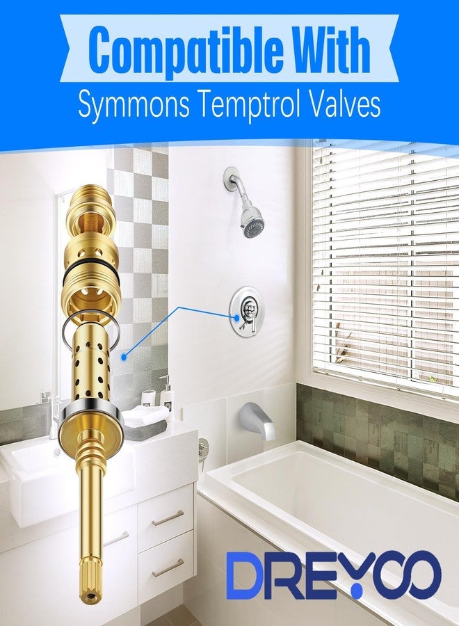 Dreyoo طقم إعادة بناء صمام Dreyoo المكون من قطعتين، متوافق مع صمام Symmons Temptrol، وتجميع عمود الدوران TA-10، ومقاعد TA-4 الساخنة والباردة، وغسالة T-11، وإصلاح تسرب صمام حوض الاستحمام/الدش، مصنوع من النحاس الصلب - Image 2