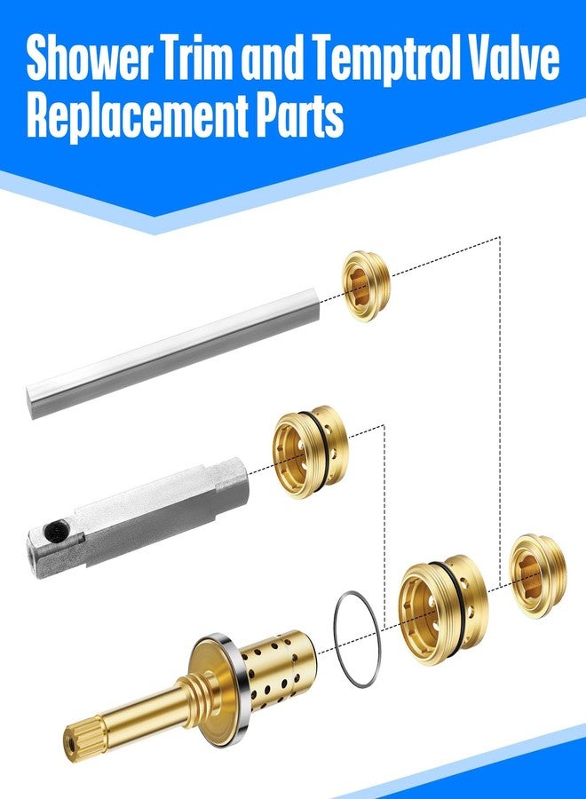Dreyoo طقم إعادة بناء صمام Dreyoo المكون من قطعتين، متوافق مع صمام Symmons Temptrol، وتجميع عمود الدوران TA-10، ومقاعد TA-4 الساخنة والباردة، وغسالة T-11، وإصلاح تسرب صمام حوض الاستحمام/الدش، مصنوع من النحاس الصلب - Image 4