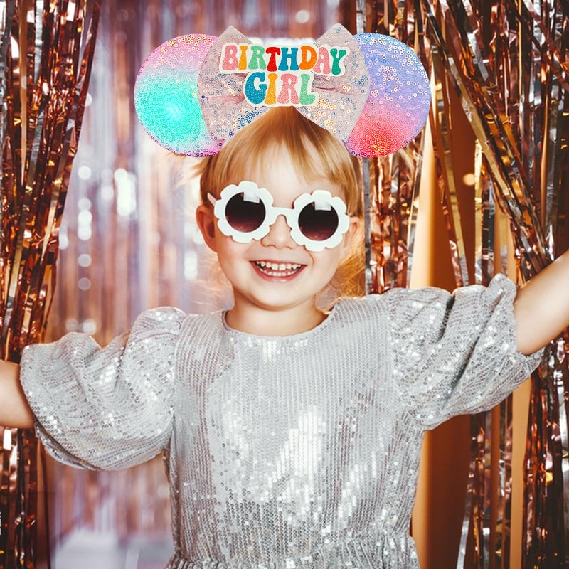 Tarocynn Mouse Ears Headbands with LED Light, 1PC Cute Sequin Birthday Headbands Light Up Park Ears for Party Favors Cosplay Costumes Accessories - Image 3