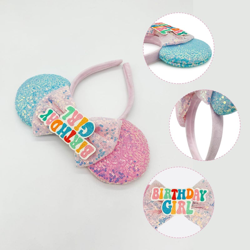 Tarocynn Mouse Ears Headbands with LED Light, 1PC Cute Sequin Birthday Headbands Light Up Park Ears for Party Favors Cosplay Costumes Accessories - Image 5