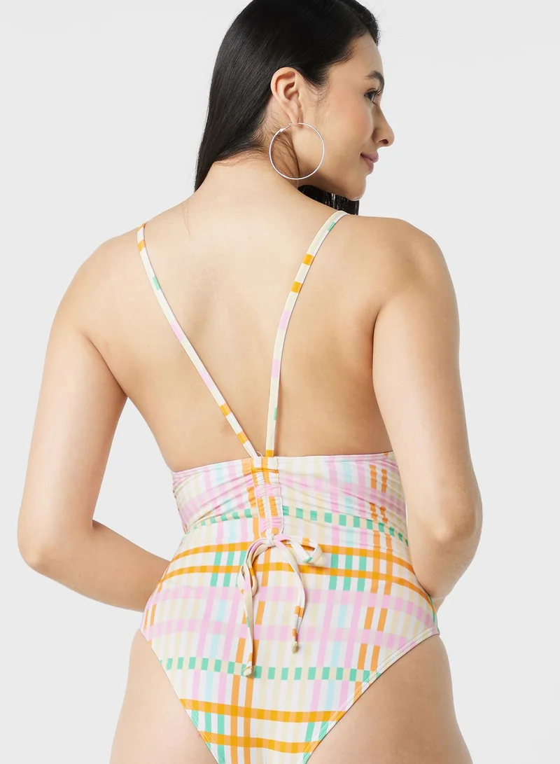 VERO MODA Strappy High Leg Swimsuit
