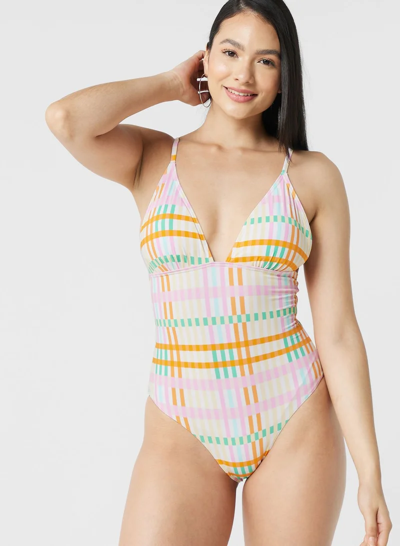 VERO MODA Strappy High Leg Swimsuit