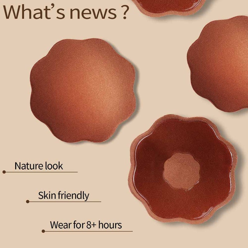 Okela Boob Tape - Breast Lift Tape for Large Breast,Body Tape for Breast Lift w 2 Pcs Breast Petal Adhesive Bra Brown - Image 4