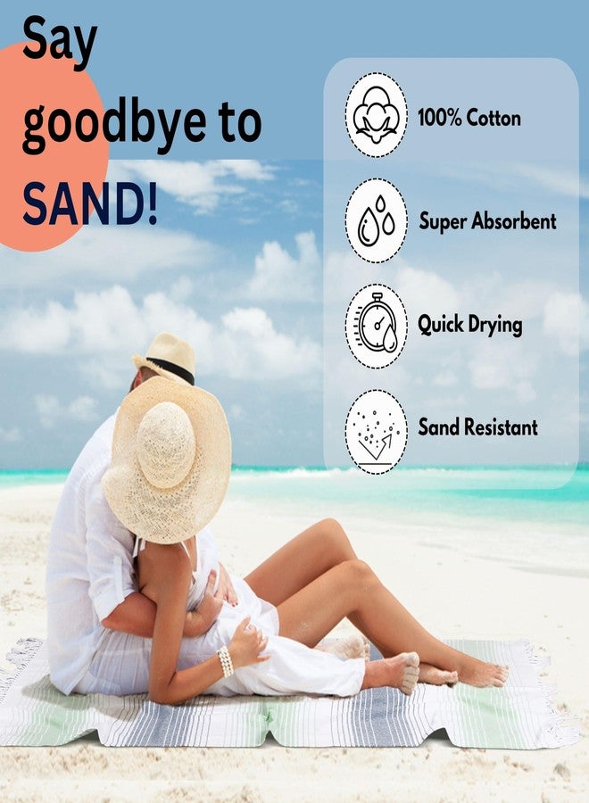 Native Fab Turkish Beach Towels - 6 Pack - Oversized 40"x71" - 100% Cotton, Lightweight, Thin, Quick Dry, Sand Free - Large Striped Towel for Adults, Travel, Bath, Swim, Camp - Multi 6 Colors - Image 2