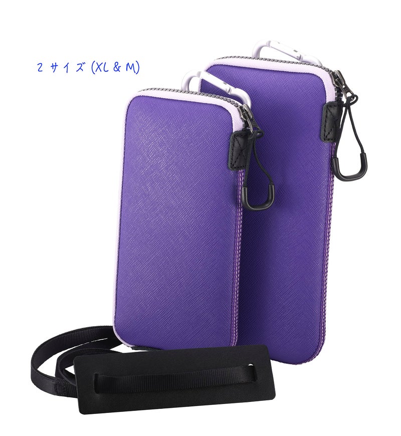 OneJoy Crossbody Phone Pouch with Clip on, Lightweight Neoprene Cell Phone Bag with Smooth Zipper, Inner Pocket & Strap, Fits Phones up to 6.9 inch [ Purple ] - Image 3
