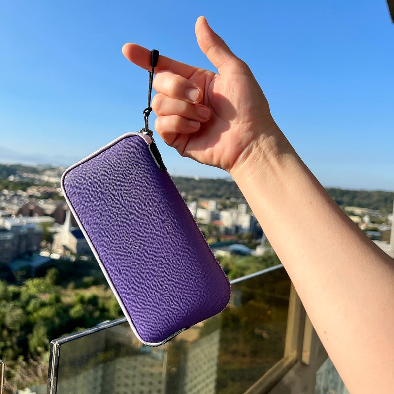 OneJoy Crossbody Phone Pouch with Clip on, Lightweight Neoprene Cell Phone Bag with Smooth Zipper, Inner Pocket & Strap, Fits Phones up to 6.9 inch [ Purple ] - Image 5