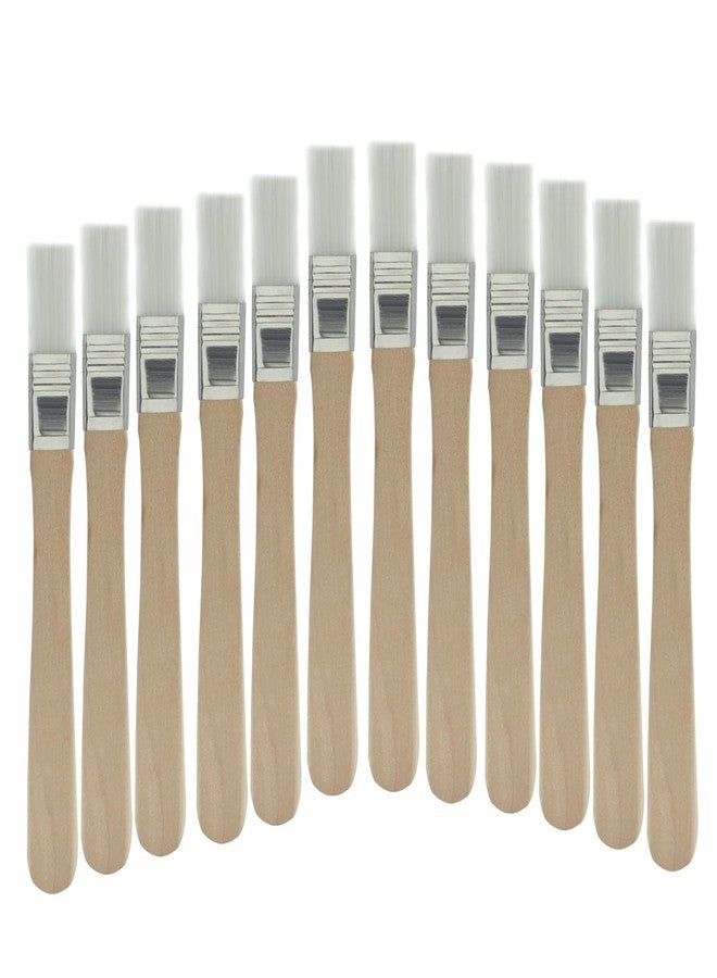 OSVJE 12 Pcs Soft Bristle Paint Brush, 5 Inch Wood Handle Trim Painting Tool Small Paint Brushes, Edge Painting Tool for Walls/Touch Up/Cabinets/Fences（Yellow） - Image 1