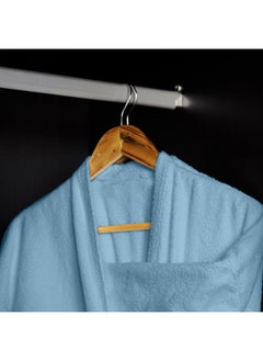 Rest Terry Bathrobe With Pockets Skyblue Xxl Hotel Luxury Loungewear Cotton Soft And Absorbent Comfortable After Shower Bathrobe Fade Resistant For Men And Women One Size Fits All 45X30X65Cm  - Image 1