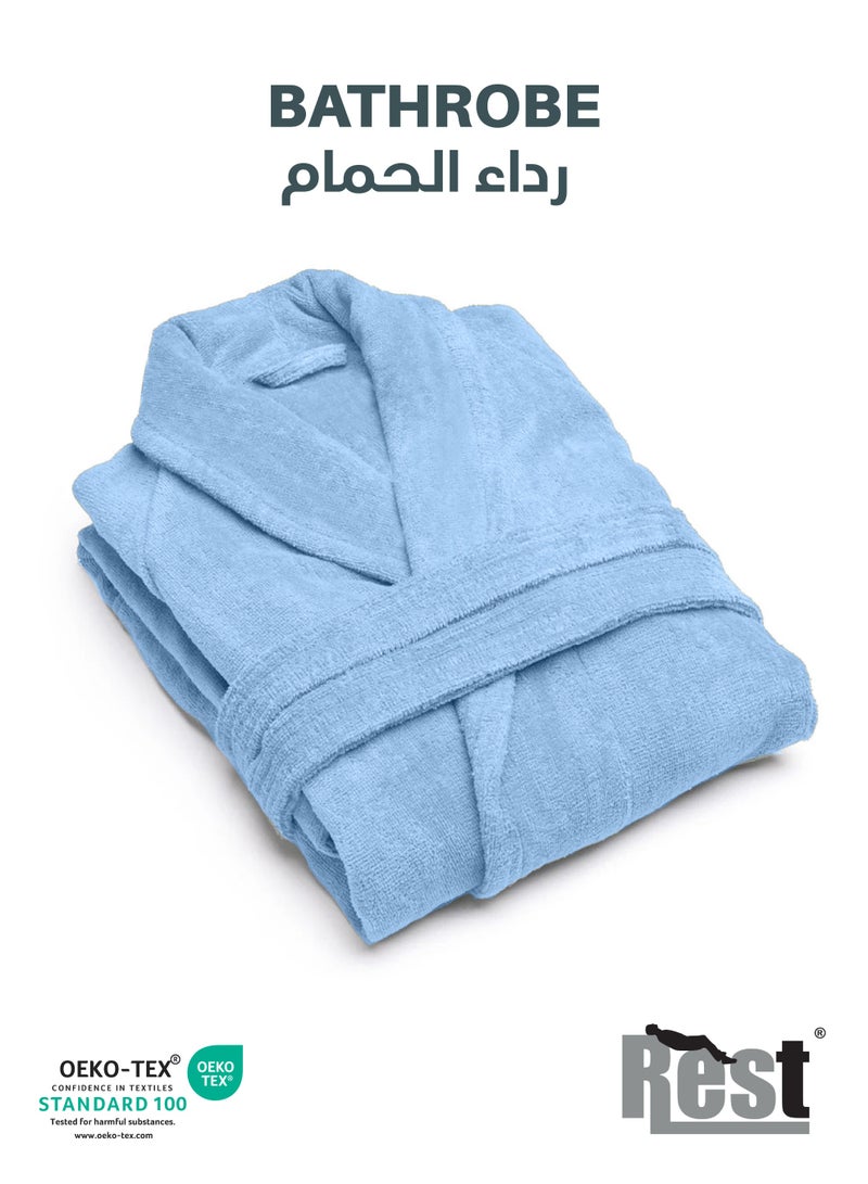 Rest روب استحمام تيري مع جيوب لافندر XXL فندق فاخر ملابس منزلية قطنية ناعمة وامتصاصها مريحة بعد الاستحمام مقاومة للتلاشي للرجال والنساء مقاس واحد يناسب الجميع 45x30x65 سم - Image 1