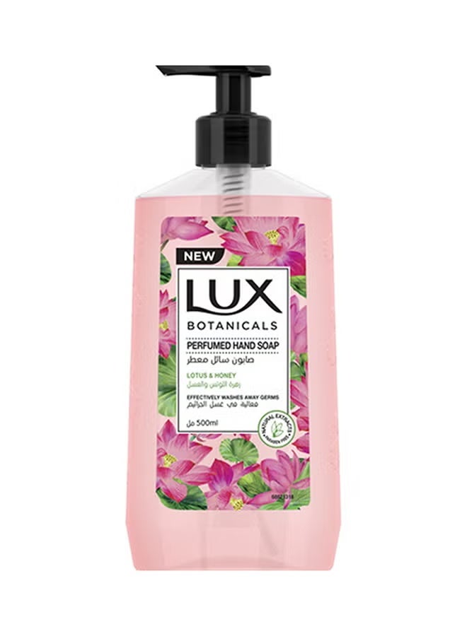LUX Botanicals, Perfumed Hand Wash, For all skin types, Lotus & Honey, Hygiene properties to effectively wash away germs, 500ml