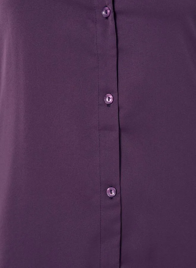 Styli Styli Plus Size Button Down Collared Maxi Shirt Dress