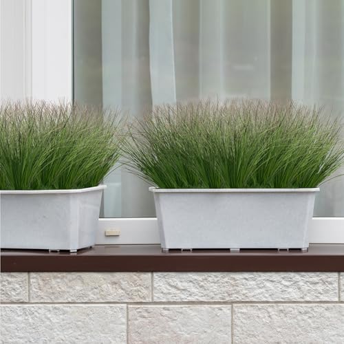Ttranewsoo 24PCS Realistic Minimalist Artificial Grass, Green, 17 inches, Plastic, Perfect for Indoor and Outdoor Decoration - Image 5