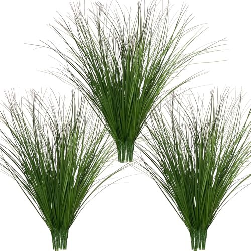 Ttranewsoo 24PCS Realistic Minimalist Artificial Grass, Green, 17 inches, Plastic, Perfect for Indoor and Outdoor Decoration - Image 2
