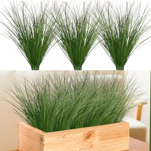 Ttranewsoo 24PCS Realistic Minimalist Artificial Grass, Green, 17 inches, Plastic, Perfect for Indoor and Outdoor Decoration - Image 1