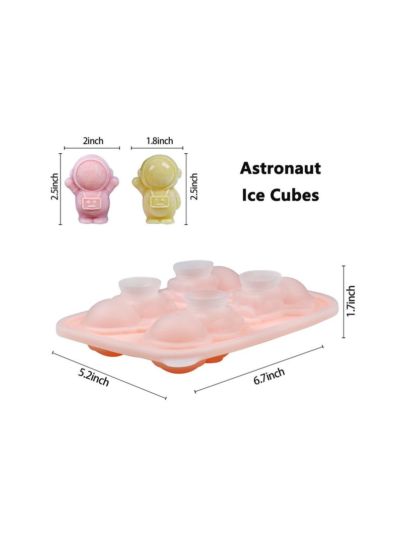SYOSI Astronaut Ice Cube Mold, Cute Spaceman Shape Ice Cube Tray, 4 Astronaut Ice Balls for Chilling Drinks, Silicone Ice Mold Mold - Image 2