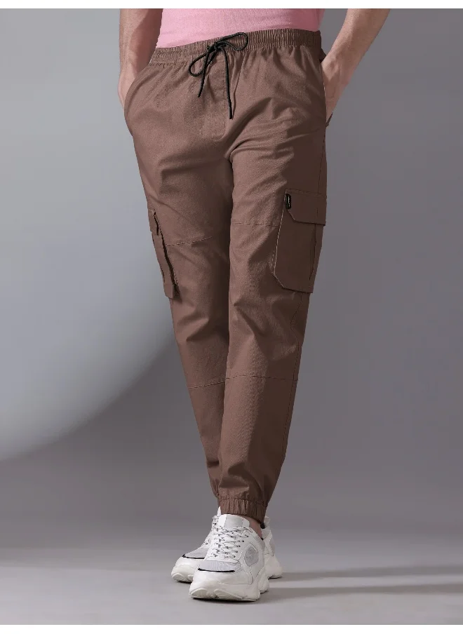 بيونغ Caramel Brown Heavy Gauge Cargo Joggers