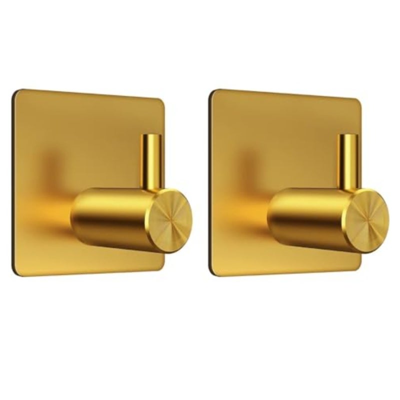 Adhesive Hooks, Heavy Duty Stainless Steel Wall Hooks, Waterproof Wall Hooks for Hanging Coats, Hats, Towels, Bathroom, Kitchen, Bedrooms, Adhesive Hooks, Multipurpose Hooks; 2 Pack - Image 1