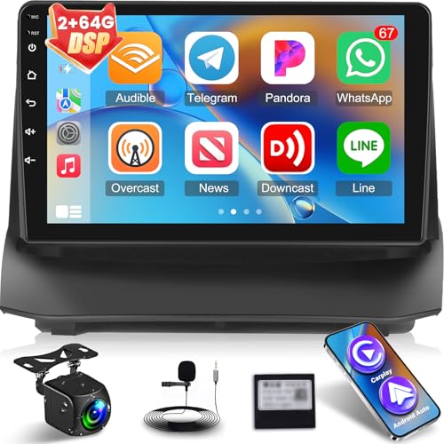 NHOPEEW [2+64G] for Ford Fiesta 2009-2017 Android Car Stereo: 9 inch HD Touch Screen Headunit- Wireless Carplay and Android Auto, DSP/EQ, 5G/WiFi, GPS, FM/RDS Radio, SWC + Canbus + AHD Backup Camera - Image 1