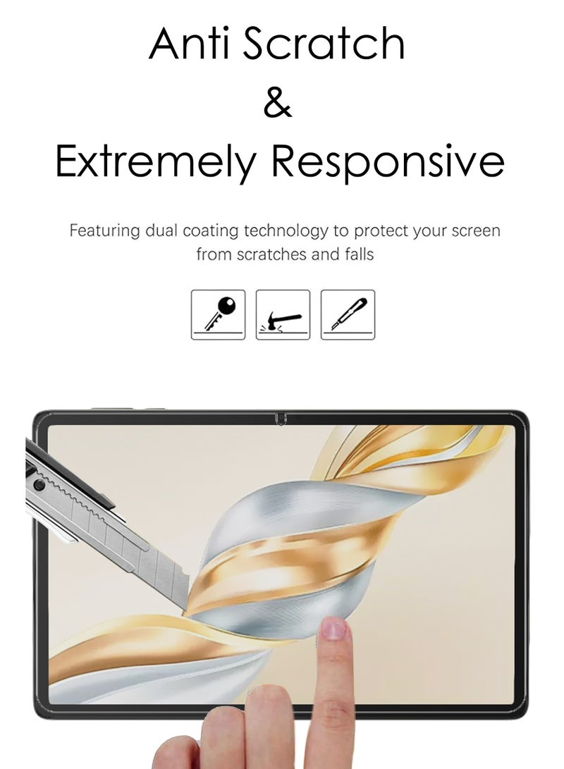 2 Pieces of Honor Pad X9A 5G 11.5 Inch Tempered Glass Screen Protector – High Transparency, Delicate Touch, Anti-Explosion, Smooth Arc Edges, Easy Installation, Screen Protector for Honor Pad X9A - Image 4