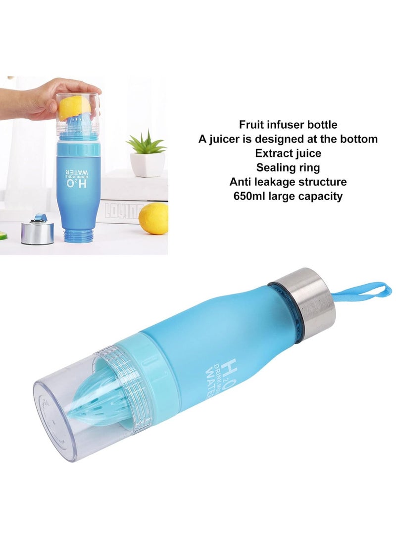 H2O Water Bottles 650ml Lemon Juice Water Bottle Fruit Infuser Drinkware Sport Shaker Cute Water Drinking Bottles BPA Free Waterbottle Sports Water Bottle - Image 3
