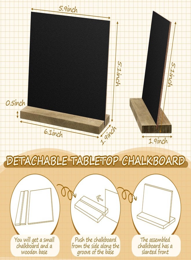Queekay 36 Pcs Mini Chalkboard Signs Tabletop with Stand 5 x 6 Inch Wooden Chalkboard Sign Vintage Chalk Board Sign Decorative Centerpieces for Food Signs Table Numbers Message Boards Party Supplies - Image 2